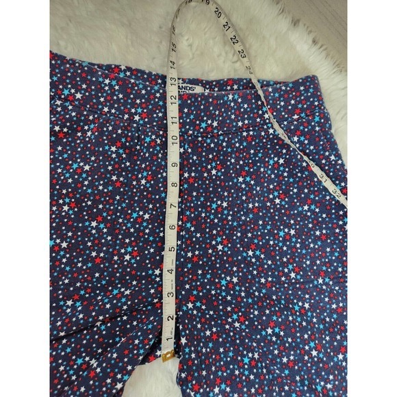 Lands' End Women's Serious Sweats Multicolor‎ Star Print Red White Blue Short S - Picture 5 of 6